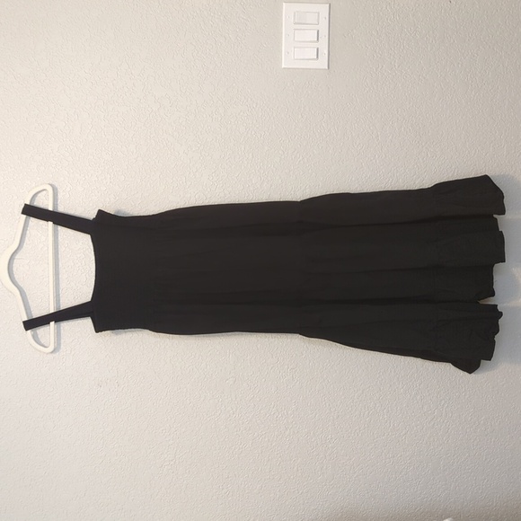 Shein black smocked bust sleeveless a line tiered maxi dres - Picture 7 of 7
